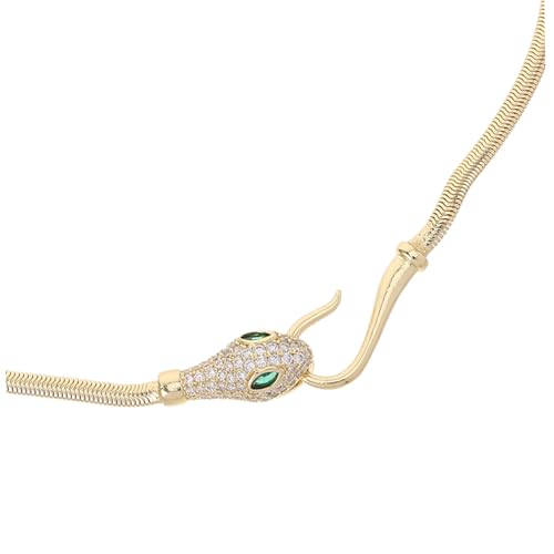 Ipetboom Goldene Schlangenkette Damen mit Funkelnden Zirkonanhängern Biegsame Statement Halskette für Frauen Eleganter Schlangen Halsreif für Alltag und Besondere Anlässe Schlüsselbein Ipetboom Goldene Schlangenkette Damen mit Funkelnden Zirkonanhängern Biegsame Statement Halskette für Frauen Eleganter Schlangen Halsreif für Alltag und Besondere Anlässe Schlüsselbein von Ipetboom