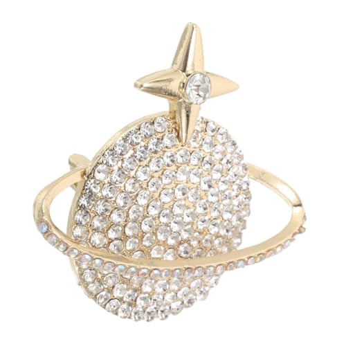 Ipetboom Goldfarbene Planet Brosche Corsage Cartoon Space Anstecknadel für Kleidung und Taschen Detailreich Gefertigt Elegant für Business Dinner Party Stilvolle Damen Modeaccessoire von Ipetboom