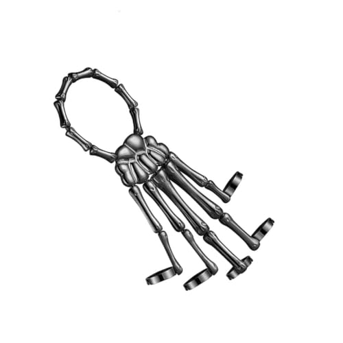 Ipetboom Gothic Skull Finger Armband Metall Halloween Schmuck Handgelenk Knochenglied Schmuck Karneval Party Cosplay Accessoire für Damen und Herren von Ipetboom