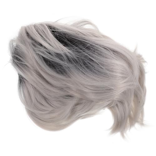 Ipetboom Gradientenfarbe Kurzhaarperücke bunt braune Perücke Spitze grau Vokuhila Perücke perücken modisches Kunsthaar lustiges falsches Haar Kunsthaar für den Urlaub Hochtemperaturdraht von Ipetboom