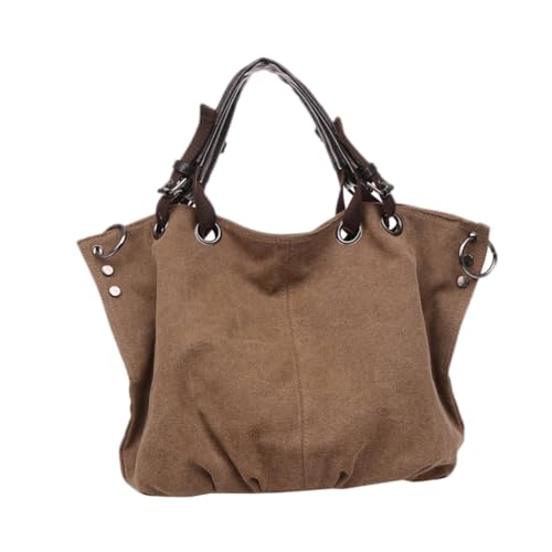Ipetboom Große Canvas Tasche Damen Handtasche aus Robustem Baumwoll polyester Mix Modische Leichte Tragetasche mit Großer Kapazität Geeignet für Alltag Strand Shopping und Party von Ipetboom