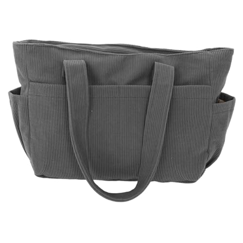 Ipetboom Große Canvas Umhängetasche mit Großzügigem Stauraum Japanisch Inspiriert Vielseitig als Schulter Crossbody-tasche für Damen und Herren Robustes Abriebfestes Material Graue Tote Bag von Ipetboom