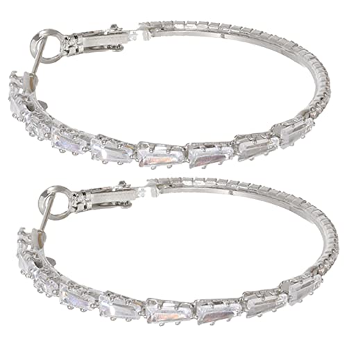 Ipetboom Große Creolen Ohrringe Damen mit Zirkonia Besetzt Modisches Leichtes Ohrschmuck Accessoire für Alltag Party und Besondere Anlässe von Ipetboom