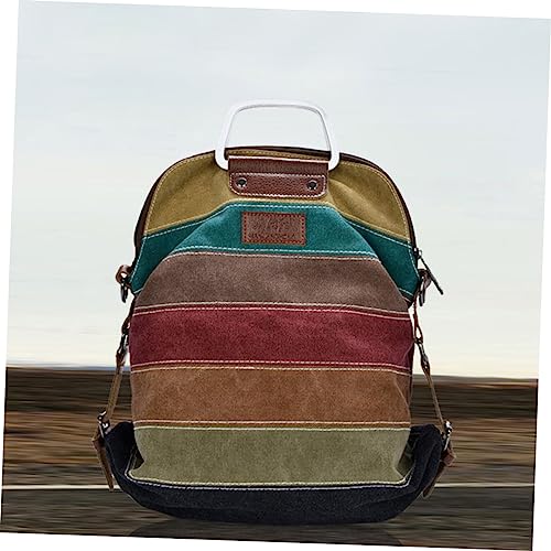 Ipetboom Große Kapazität Damen Canvas Tote Bag mit Retro Farbkontrast Multifunktionale Schultertasche und Umhängetasche Handtasche für Alltag und Shopping von Ipetboom