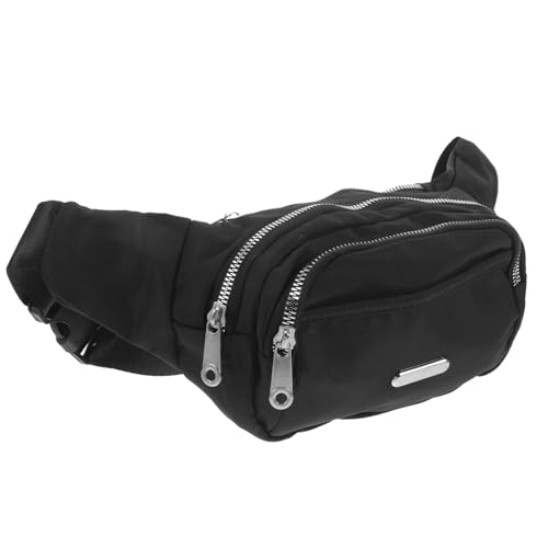 Ipetboom Große Kapazität Outdoor Gürteltasche Damen mit Doppelreißverschluss Vielseitig als Crossbody oder Brusttasche Modisch Schwarz von Ipetboom