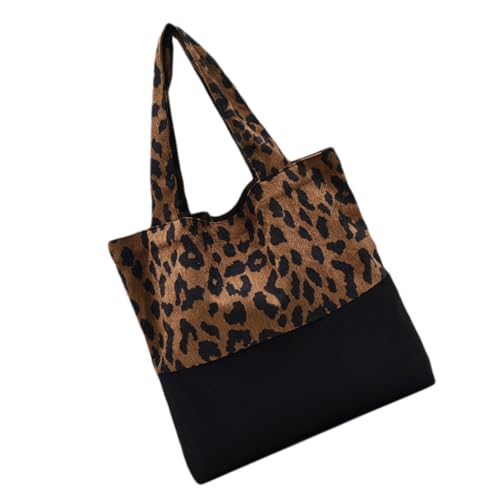 Ipetboom Große Kapazität Schultertasche Damen Leopard Elegant Umhängetasche mit Komfortmaterial Vielseitige Einkaufstasche und Alltagstasche für Arbeit Freizeit und Reisen von Ipetboom