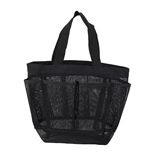 Ipetboom Große Netz-Strandtasche Für Damen Tragbare Badetasche Mit Fächern Robuste Und Langlebige Dusch-Organizer-Tasche in Schwarz Für Reisen Fitness Und Alltag von Ipetboom