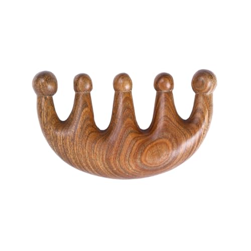 Ipetboom Grüner Sandelholz Fünf Zähne Massagekamm Antistatisch Hautfreundlich Kopfhautmassage Haarkamm für Damen und Herren zur Blutkreislaufstimulation und Kopfschmerzlinderung von Ipetboom