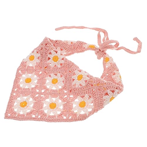 Ipetboom Haarbandanas Blumen Kopftuch Haargummis aus Seide für Damen modische Stirnbänder Stirnband Haarband Frauenkopf Turban Blumenstirnbänder Weben Schal Handtuchring Haartuch Rosa von Ipetboom