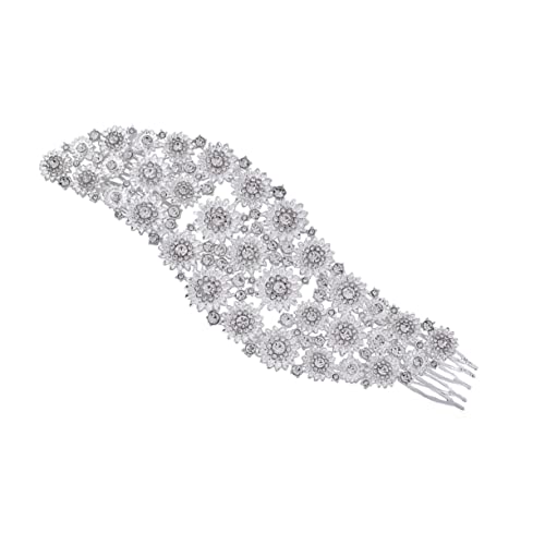 Ipetboom Strass Haarkamm Hochzeit Eleganter Braut Haarschmuck mit Strass Dicker Haarkamm für Bräute Hochzeitsfrisur Zubehör für Glänzender Haarschmuck für Hochzeiten von Ipetboom
