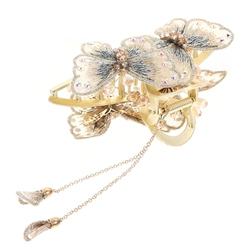 Ipetboom Schmetterlings-haarspange Mit Quaste Doppel-schmetterlings-clip Für Frauen Haarspange Aus Robustem Material Einfach Zu Tragen Geeignet Für Dünnes Oder Dickes Haar von Ipetboom