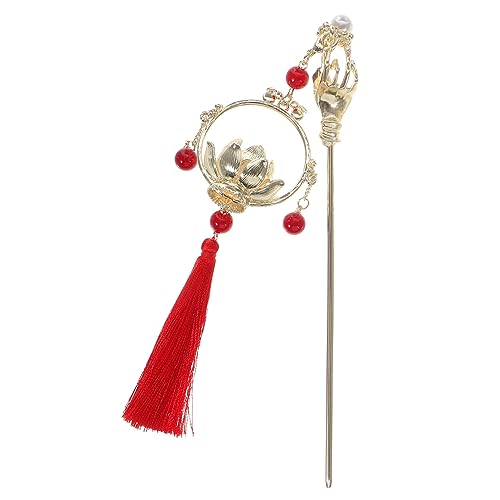 Ipetboom Haarspangen Für Damen Haarnadel Chignon-Nadel Haarschmuck für schwarze Mädchen Laterne Haarspangen Lampen Hanfu-Haarstab klassisch Essstäbchen Quaste Lotus von Ipetboom