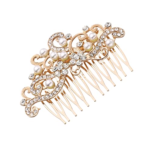 Ipetboom Haarschmuck in Roségold Strass-Haarspangen für Frauen Kostümzubehör Ehrendame Haarnadel Brautgeschenke Hochzeitskopfschmuck braut haarkamm Perle Kopfbedeckung Schleier Fräulein von Ipetboom