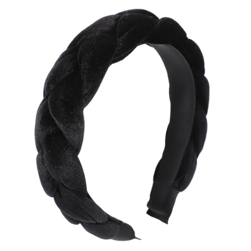Ipetboom Haarband Geflochten Schwarz Damen Stirnband Mode Haarreif Tuch Kreative Haar-accessoires Für Frauen Mädchen Party Verlobung von Ipetboom