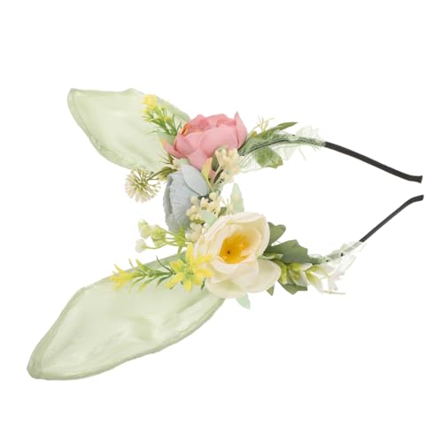 Ipetboom Ears Haarreifen Mit Blumen Für Frauen Süßes Kaninchenohren-stirnband Für Partys Fotoshootings Und Feiertagsfeiern Für Ostern Und Weihnachten von Ipetboom