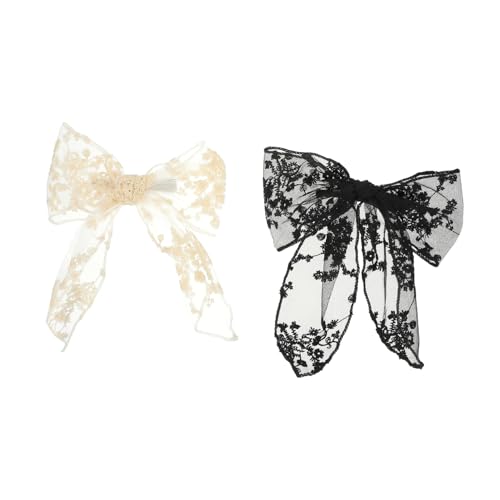 Ipetboom 2stücke Lace Bow Haarclip Haarschmuck Für Damen Rutschfeste Schleifen-haarspangen Für Alltag Und Besondere Anlässe von Ipetboom