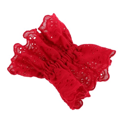 Ipetboom Haargummis Mit Spitzen-doppelschicht-design Elastisch Und Übergroß Für Pferdeschwanz Dutt Und Haare Geeignet Für Mädchen Und Frauen Rot Und von Ipetboom