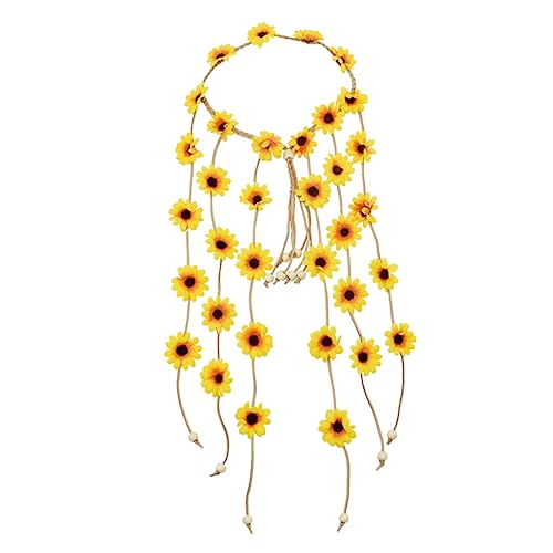 Ipetboom Sonnenblumen-stirnband Haarschmuck Mit Sonnenblumenquasten Haarschmuck Mit Blumen Haarschmuck Für Damen Haarbänder Für Damenhaar Haarband Stoff Koreanische Version Urlaub Kranz von Ipetboom