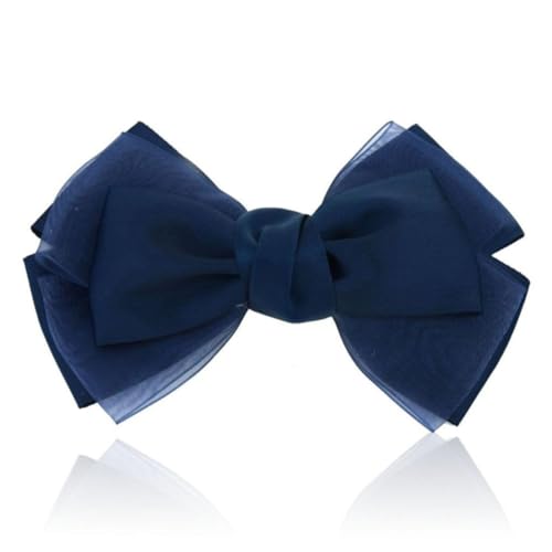Ipetboom Damen Haarclip Mit Eleganter Satin Schleife Dunkelblaues Haaraccessoire Für Frauen Stilvoller Haarknoten Haarspange Für Besondere Anlässe Und Alltagslooks von Ipetboom