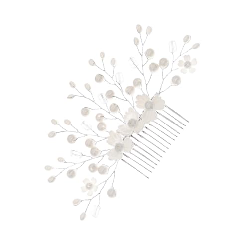 Ipetboom Haarspange mit Herz aus Strass Haarschmuck aus Perlen Strass-Brautkamm blumenmädchen haarschmuck Tiara Braut Haarteil für Frauen Hochzeit Haarkamm die Blumen Kopfbedeckung Perücke von Ipetboom