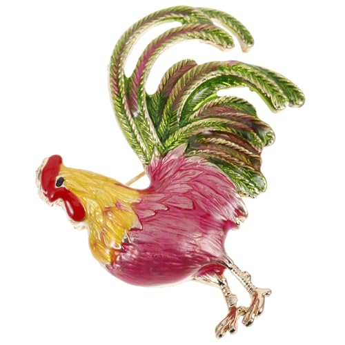 Ipetboom Hahnbrosche Damen Metall Anstecknadel Robuste Tierbrosche Modischer Hut Pin Kreatives Design Accessoire für Kleidung und von Ipetboom