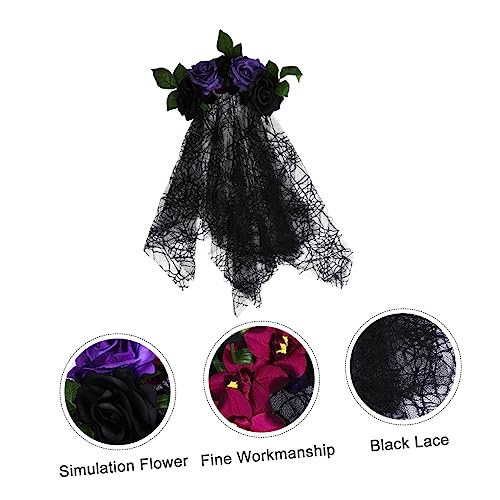 Ipetboom Veil Haarreif Mit Blumenkrone Für Halloween Bequemes Design Für Damen Für Kostümpartys Und Gruselige Anlässe von Ipetboom