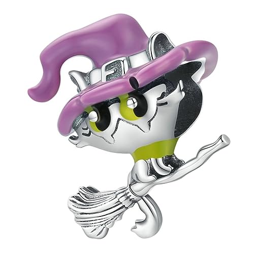 Ipetboom Halloween Charm Anhänger Sterling Silber Katzen und Hexenhut Design für Diy Schmuck Armband und Halskette Zubehör für Halloween Feiern und Besondere Anlässe Ipetboom Halloween Charm Anhänger Sterling Silber Katzen und Hexenhut Design für Diy Schmuck Armband und Halskette Zubehör für Halloween Feiern und Besondere Anlässe von Ipetboom