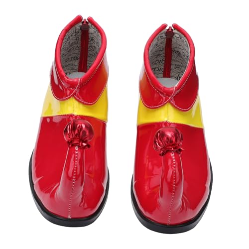 Ipetboom Halloween Clown Schuhe PU Material Weiche Clown Schuhe für Kostüm Erwachsene Karneval Party Cosplay Zubehör Rote Gelbe von Ipetboom