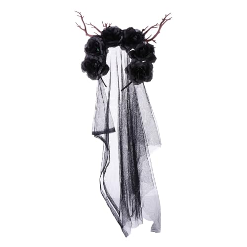 Ipetboom Halloween Dekoration Haarreif Mit Künstlichen Blumen Und Ästen Stilvolles Kopfschmuck Für Halloween Und Kostümpartys Leicht Und Für Erwachsene von Ipetboom