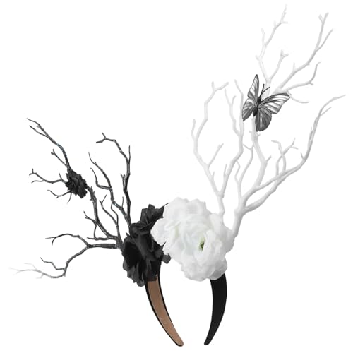 Ipetboom Halloween Haarschmuck Gothic Haarreif mit Ästen und Blumen Langlebiges Wiederverwendbar für Halloween Karneval Cosplay und Party Haarschmuck für Damen und Erwachsene von Ipetboom