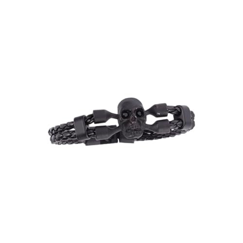 Ipetboom Halloween Herren Armband Geflochten mit Schädel Design Gothic Biker Stil Komfortables Halloween Schmuckstück für Männer als für Freunde Stilvolle Party Accessoire von Ipetboom
