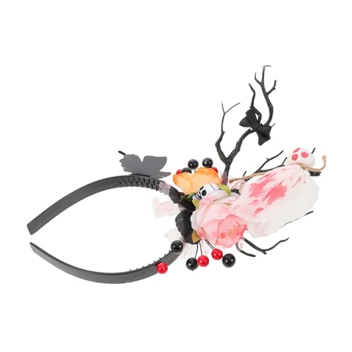 Ipetboom Halloween Hirschgeweih Haarreif mit und Geisterdesign Party Haarschmuck für Karneval Cosplay und Tag der Toten Auffälliges Halloween Kostüm Zubehör von Ipetboom