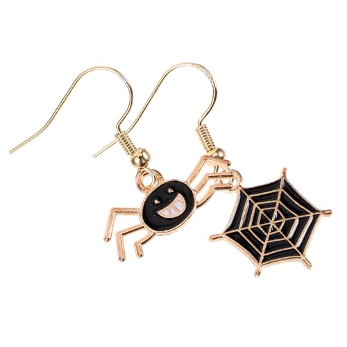 Ipetboom Halloween Ohrringe Spinnennetz Design Asymmetrisch Wackelnde Ohrstecker Damen Party Ohrschmuck Kreative Deko Zubehör Robust und von Ipetboom