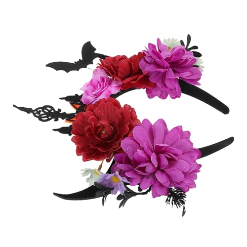 Ipetboom Halloween Stirnband Dunkles Design Spuk Bat Hörner Haarreif Party Cosplay Kopfschmuck Damen Mädchen Halloween Kostüm Zubehör von Ipetboom