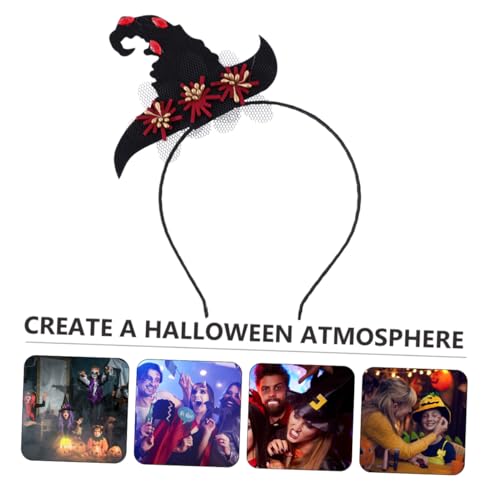 Ipetboom Halloween-Stirnband halloween haarschmuck kinder halloween haarspangen Make-up-Stirnband Hexenhaarband Kappen Tiara Haarreifen Dämon Hexen Hut Requisiten Zubehör von Ipetboom