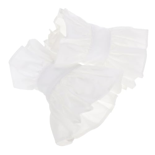 Ipetboom Handärmel aus Spitze gefälschte Ärmel Lolita-Spitzenhandschuhe weiß Spitzenmanschette Rüschenmanschette Handgelenkmanschette mit falschen Ärmeln Polyester von Ipetboom