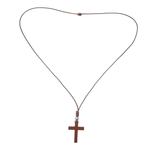 Ipetboom Holzkreuz-halskette Mit Handgewebtem Design Naturholzanhänger Weihnachtskreuzgeschenk An Kordel Christlicher Kreuzschmuck Für Frauen Und Männer von Ipetboom