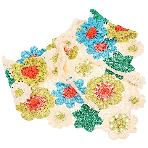 Ipetboom Handgemachte gestrickte Dreieckstuch Haarband Haarbänder frauen Haarhaube elastische Haarbänder Schals halstuch damen stutzenhalter floraler Haarschal gehäkelter Schal Baumwolle von Ipetboom