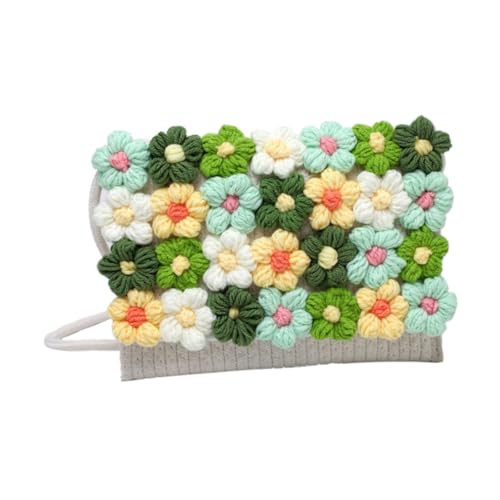 Ipetboom Handgewebte Sommer Umhängetasche Damen Strandtasche mit Blumenmuster Leichte Crossbody Tasche für Alltag und Urlaub Komfortabel Robust und Modisch Vielseitig als Schultertasche von Ipetboom