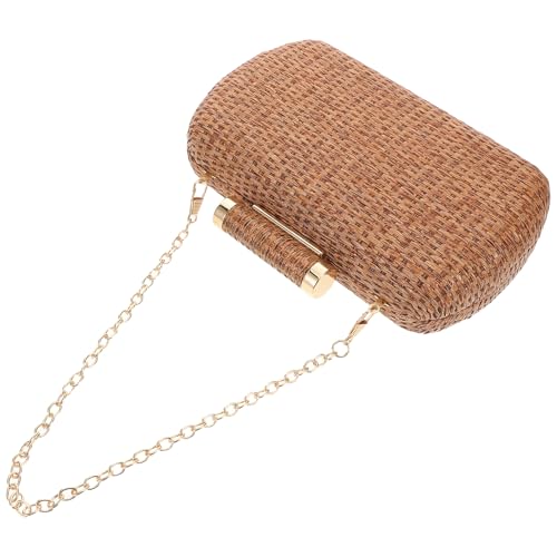 Ipetboom Handgewebte Tasche Einkaufstasche Rattan Handgemachte Tasche Damen Gewebte Handtasche Sommer Clutch Rattan Clutch Sommer Strand Handtasche Handgewebte Taschen Sommer von Ipetboom