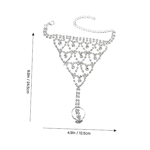 Ipetboom Handkette mit Strassring Elegantes Kupfer Fußkettchen mit Vernetztem Design Modisches Damen Schmuckaccessoire für Hochzeit und Alltag Leicht und Glänzend Komfortabler Sitz von Ipetboom