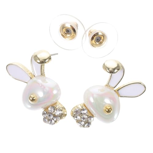 Ipetboom Hasenohrringe mit Perlenbesatz Hypoallergene Niedliche Kaninchen Ohrringe für Mädchen Modischer Ohrschmuck als zu Ostern und Valentinstag von Ipetboom