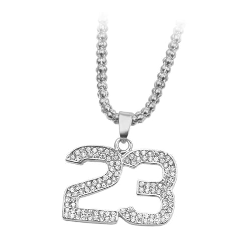 Ipetboom Herren Damen Halskette aus Langlebiger Legierung mit Zahl Anhänger Sport Kette Bequeme Textur Einfach zu Tragen für Fans und Alltagsoutfits von Ipetboom