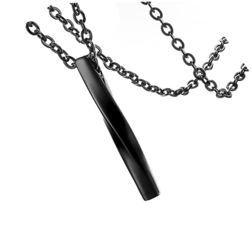 Ipetboom Herren Halskette mit Gedrehtem Zylinderanhänger Modisches Schmuckaccessoire für Pullover Hautfreundlich Robust Glänzend Stylisch und von Ipetboom