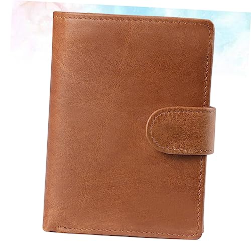 Ipetboom Herren RFID Geldbörse aus Echtem Vintage Multi Kartenhalter mit Münzfach Portables Kreditkartenetui Antimagnetisch Leichtes Braunes Portemonnaie für Alltag und Büro von Ipetboom