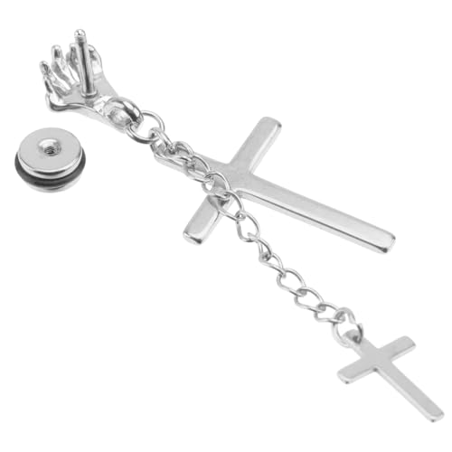Ipetboom Herren Titanstahl Ohrstecker Skull Doppel Kreuz Design Stilvoller Kreativer Ohrschmuck Langlebig Poliert Modisch für Alltag und Besondere Anlässe Stahlfarbe von Ipetboom