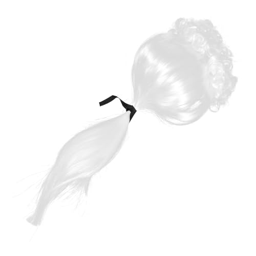 Ipetboom Kostüm Perücke Langhaar Perücke Weiß Anwaltsperücke Barock Herren Gentleman Cosplay Kopfbedeckung von Ipetboom