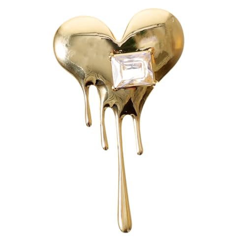 Ipetboom Herz Brosche Metallpin Wassertröpfchen Design Anstecknadel für Kleidung Hüte Taschen Valentinstagsgeschenk Damen Accessoire von Ipetboom