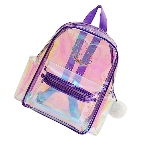 Ipetboom Herz-Muster PVC-Rucksack Für Frauen Und Mädchen Klarer Stadion-Rucksack Lässige Transparente Tasche Für Konzerte Freizeit Und Schule Leicht Und von Ipetboom