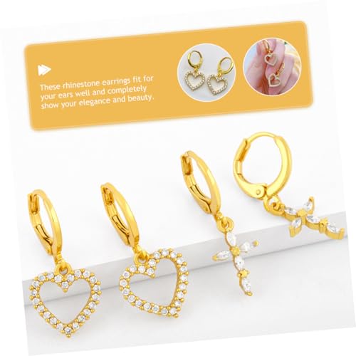 Ipetboom Herz Ohrringe Damen Strass Ohrhänger Baumelnde Ohrstecker Leicht Schmuck für Alltag Festival Hochzeit von Ipetboom